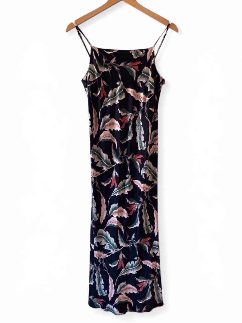 Rails Dress Black Floral Maxi Slip Women's Medium Pink Green Leaves Summer style - Picture 3 of 14